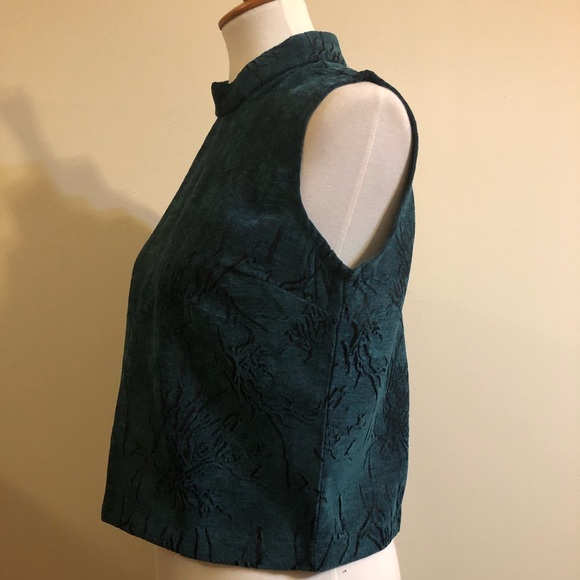 Mark. Chic Teal Sleeveless Mock Neck Crop Top - Picture 11 of 16